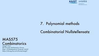 71 Combinatorial Nullstellensatz [upl. by Erv432]