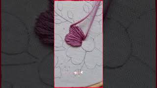 Basic hand stitch embroidery flower handembroidey embroidey short shortvideo [upl. by Cralg36]