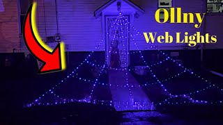 OLLNY Waterproof Spider Web Halloween Outdoor Decor LED Lights [upl. by De395]