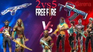 2 vs 5 custom freefire [upl. by Nnylimaj]