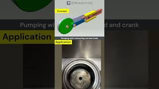 Pumping with connecting rod and crank mechanical engineering mechanism solidworks engenharia [upl. by Adnertal]