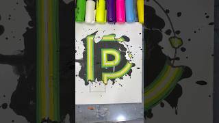 “P” With Neon Lights 😍🌟💫 shortsart shortvideo painting [upl. by Bozuwa100]