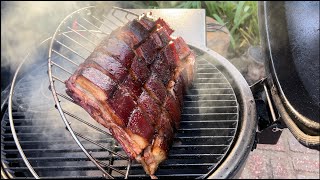 How to Smoke Juicy Tender Pork Belly with Skin [upl. by Burrows665]