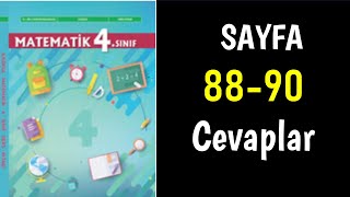 4Sınıf Matematik Ders Kitabı Sayfa 88 90 Cevaplar Çözümler [upl. by Anauqal]