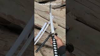 Custom Japanese Katana Practice Samurai Sword with Crane Tsuba and Scabbard [upl. by Llerref217]