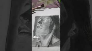 charcoal sketching with graphite powder and charcoal powder 12 subscriber completed 😀😀😀 [upl. by Cheng]