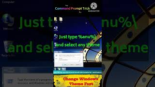 Windows Theme Change Trick Run Command Se Theme Apply Kare shortvideo commandprompt windows11 [upl. by Groh504]