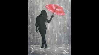 Walk in the rain acrylicpainting art painting [upl. by Pacian807]