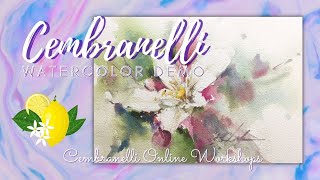 Online Workshop Demo  WatercolorAquarela  Citrus Blossom [upl. by Imekawulo]