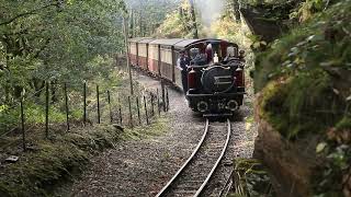 A montage of trains on the Saturday afternoon of Ffestiniog Bygones 2024 [upl. by Salamone]