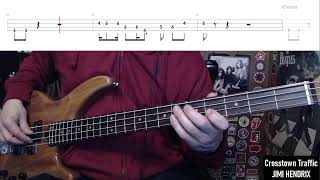 Crosstown Traffic by Jimi Hendrix  Bass Cover with Tabs PlayAlong [upl. by Warwick]