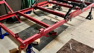 DAY 1 Axle install Harbor Freight Trailer Offroad Overland Toy Hauler build [upl. by Jacobine]