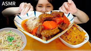 ENG Mukbang Eating Sounds ASMR Beef Brisket Rice Spicy Potatoes [upl. by Adrien]