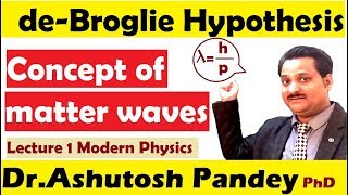 DeBroglie hypothesis of matter waves expression for debroglie wavelength modern physics quantum P [upl. by Helse]