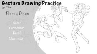 Gesture drawing practice  floating poses [upl. by Oirasor533]