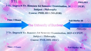 BA Questions Philosophy Mejor amp Sec 2024 university burdwan burdwanuniversity philosophy [upl. by Esinehc]