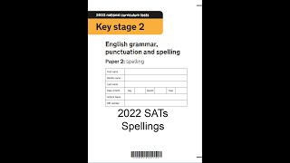 KS2 SATs 2022 Spellings [upl. by Crysta]