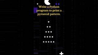 pyramid pattern using pythonInterview questionpython3 coding pythonforbeginners [upl. by Morse647]