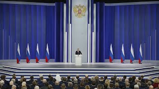 HD Russian Anthem 2023 president Vladimir Putin of Russia Speak 21 February 2023 [upl. by Taft]