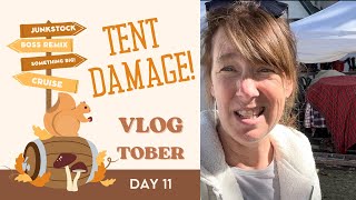 Storm Damage to the Tents Im Panicing as We Prep for Week 2 of Junkstock vlogtober Day 11 [upl. by Gnod]