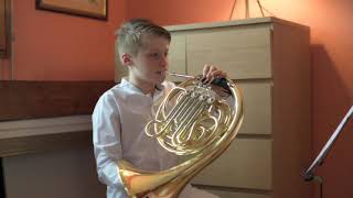 Cor Hydrae Pascal PROUST  Test without piano accompaniment  French Horn  11 Years [upl. by Abbate]