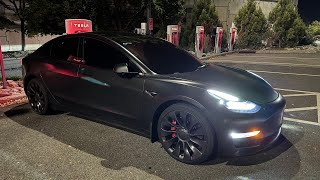 POV LATE NIGHT GROCERY RUN IN A BLACKED OUT TESLA PERFORMANCE [upl. by Cila]