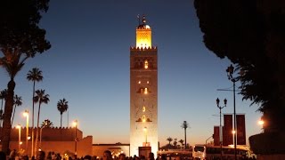 800 year old Koutoubia Mosque Adhan Call to Prayer Marrakech Morocco Travel مراكش‎ [upl. by Ellenoj]