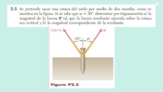 Se pretende sacar una estaca del suelo por medio de dos cuerdas como se muestra en la SOLUCIONADO [upl. by Junia899]