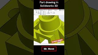 Part drawing in solidworks 3D engineering  cad  3d  2d  design  solidworks fyp youtube [upl. by Mcmath314]