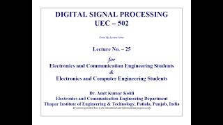 DSPLECTURE25 on DiscreteTime SignalProcessing [upl. by Iorgo347]