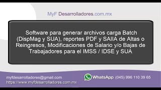 MovAfil Trabajadores para generar archivos SUA DispMag cargas batch al SUA IDSE o IMSS [upl. by Josselyn]