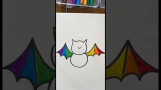 How to draw a cute bat 🎃👻 Easy drawing for kids [upl. by Keeley]