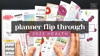 PLANNER FLIP THROUGH 2022  A FULL YEAR OF COMPLETED HEALTH amp WELLNESS SPREADS IN A HAPPY PLANNER [upl. by Mou]