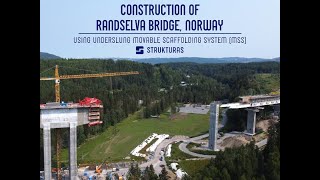 Underslung Movable Scaffolding System  MSS at Randselva bridge Norway [upl. by Dinerman532]