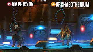 UNLOCK ARCHAEOTHERIUM VS AMPHICYON MAX X3 LEVEL 40  JURASSIC WORLD THE GAME [upl. by Annitsirhc]