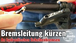 Bremsleitung kürzen  Shimano hydraulische Scheibenbremsen am Fahrrad  Mountainbike  Tutorial 6 [upl. by Schiffman]