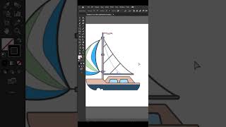 Flat Boat Vector Art in Illustrator  shorts graphicdesign boat [upl. by Elfreda]