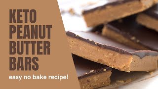 Keto Peanut Butter Bars  easy nobake sugarfree treats [upl. by Salem]