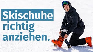 Tutorial Skischuhe richtig anziehen  Skifahren lernen [upl. by Ardnuyek]