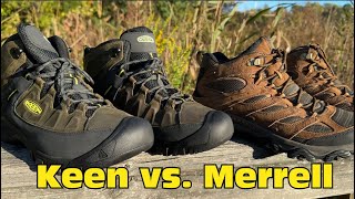 Merrell Moab 3 Mid vs Keen Targhee 3 Mid hiking boots [upl. by Roarke]