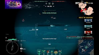 World of Warships USS Cachalot Popeye the sailor submarine Boosteroid worldofwarships [upl. by Annahsirhc]