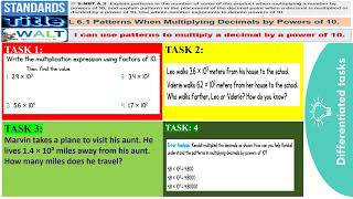 L 6 1 Patterns When Multiplying Decimals by Powers of 10 [upl. by Accem]