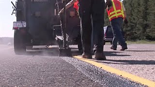 Repairing a deteriorating asphalt shoulder with GAP Mastic [upl. by Anaicul907]