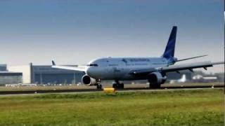 Garuda Indonesia Airbus A330 1st landing in Schiphol [upl. by Sprung]