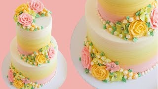 Elegant Buttercream Rose Cake Tutorial Rosies Dessert Spot [upl. by Origra]