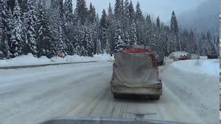 Winter trucking Canada Moose Jaw Saskatchewan to Likely BC [upl. by Eceeryt354]