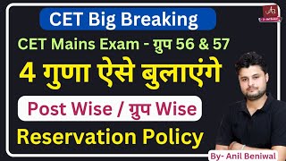 CET Breaking । 4 गुणा Post Wise ऐसे बुलाएंगे HSSC CET Reservation Policy  Cut Off High [upl. by Coumas649]