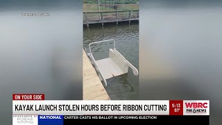 Kayak launch stolen hours before ribbon cutting [upl. by Oettam]