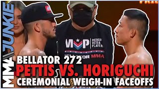 Bellator 272 faceoffs Sergio Pettis vs Kyoji Horiguchi titlefight staredown [upl. by Monika]