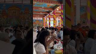 Buddhist monks chanted at ceremony in rural temple in Cambodia khmertraditionbuddhistmonksculture [upl. by Earal211]